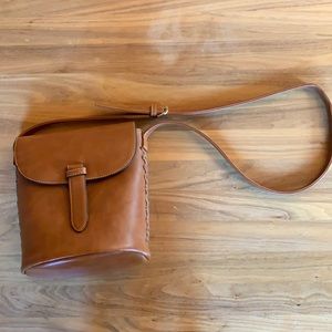 Tab Leather Bucket Bag